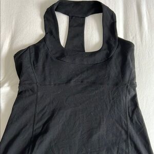 lululemon athletica Black Tank Top with Scoop Neck and Cut Out Fitted Style